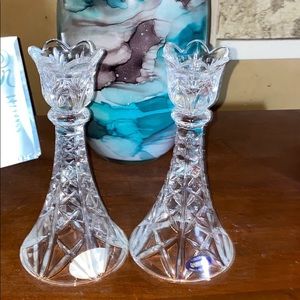 Crystal Candle Holders Set of 2 EUC